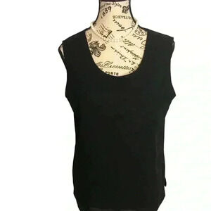 TravelSmith Ladies Black Wool Blouse Sleeveless size 12